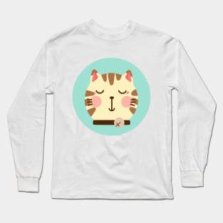cute drawn kitty cat design 9 Long Sleeve T-Shirt